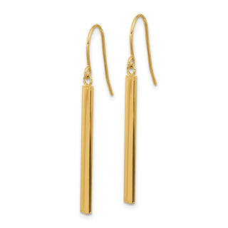 14k Yellow Gold 41.3mm Bar Dangle Earrings
