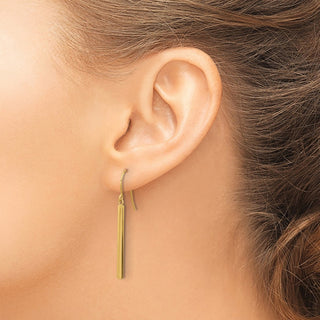 14k Yellow Gold 41.3mm Bar Dangle Earrings