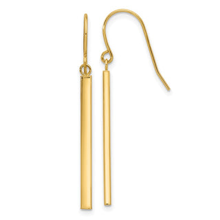 14k Yellow Gold 41.3mm Bar Dangle Earrings