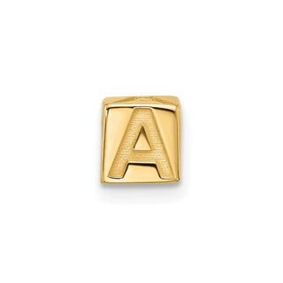 14K Yellow Gold Alphabet Bead Letter A Charm