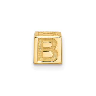 14K Yellow Gold Alphabet Bead Letter B Charm
