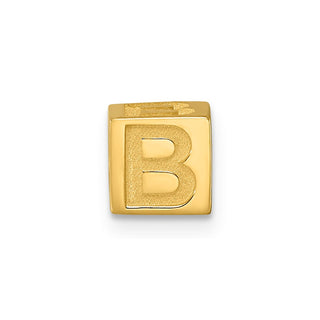 14K Yellow Gold Alphabet Bead Letter B Charm