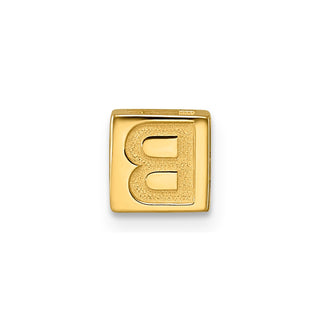 14K Yellow Gold Alphabet Bead Letter B Charm