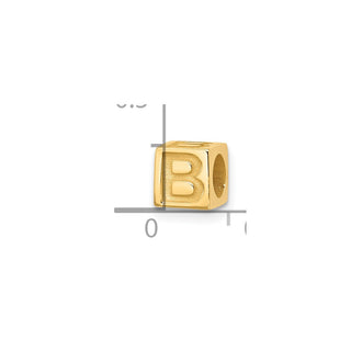 14K Yellow Gold Alphabet Bead Letter B Charm