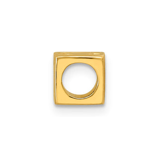 14K Yellow Gold Alphabet Bead Letter C Charm