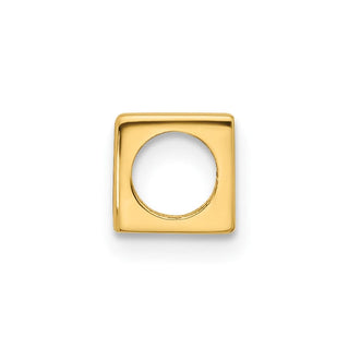 14K Yellow Gold Alphabet Bead Letter E Charm