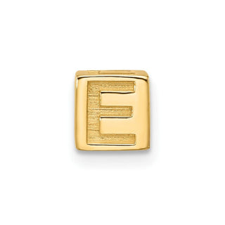 14K Yellow Gold Alphabet Bead Letter E Charm