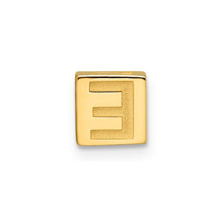 14K Yellow Gold Alphabet Bead Letter E Charm