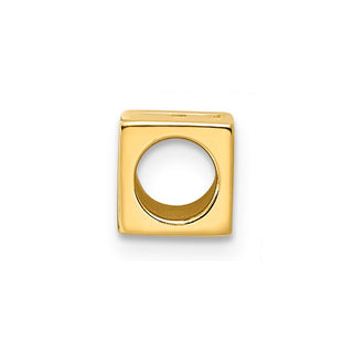 14K Yellow Gold Alphabet Bead Letter F Charm