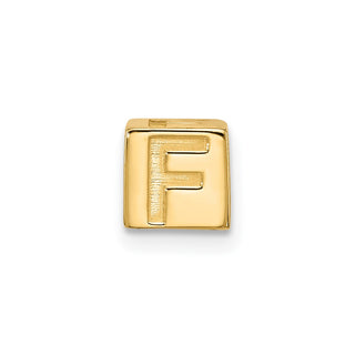 14K Yellow Gold Alphabet Bead Letter F Charm