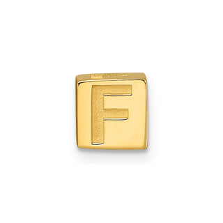 14K Yellow Gold Alphabet Bead Letter F Charm