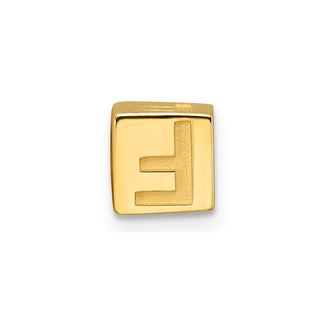 14K Yellow Gold Alphabet Bead Letter F Charm