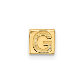 14K Yellow Gold Alphabet Bead Letter G Charm