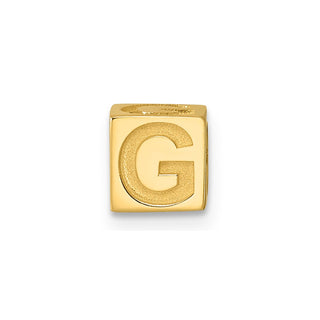 14K Yellow Gold Alphabet Bead Letter G Charm