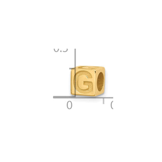 14K Yellow Gold Alphabet Bead Letter G Charm