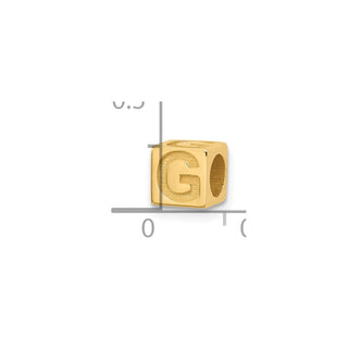 14K Yellow Gold Alphabet Bead Letter G Charm
