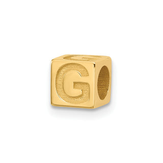 14K Yellow Gold Alphabet Bead Letter G Charm