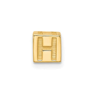 14K Yellow Gold Alphabet Bead Letter H Charm