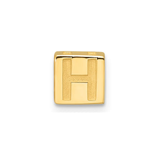 14K Yellow Gold Alphabet Bead Letter H Charm