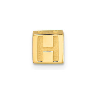 14K Yellow Gold Alphabet Bead Letter H Charm