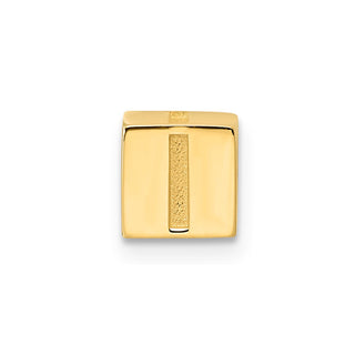 14K Yellow Gold Alphabet Bead Letter I Charm