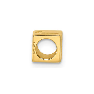 14K Yellow Gold Alphabet Bead Letter J Charm