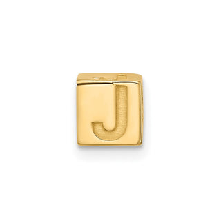14K Yellow Gold Alphabet Bead Letter J Charm