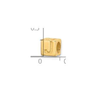 14K Yellow Gold Alphabet Bead Letter J Charm