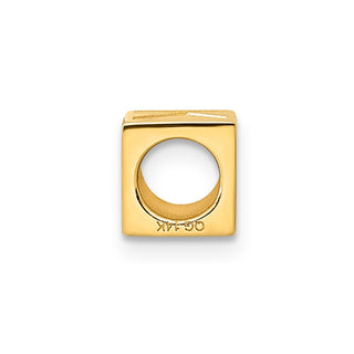 14K Yellow Gold Alphabet Bead Letter K Charm