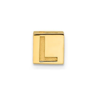 14K Yellow Gold Alphabet Bead Letter L Charm