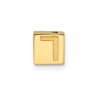 14K Yellow Gold Alphabet Bead Letter L Charm
