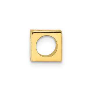 14K Yellow Gold Alphabet Bead Letter M Charm