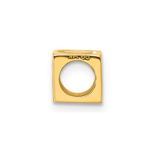 14K Yellow Gold Alphabet Bead Letter O Charm
