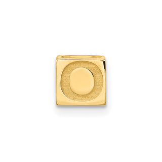 14K Yellow Gold Alphabet Bead Letter O Charm