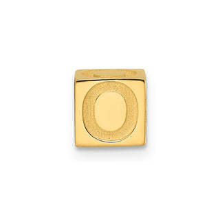 14K Yellow Gold Alphabet Bead Letter O Charm