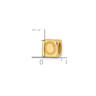 14K Yellow Gold Alphabet Bead Letter O Charm
