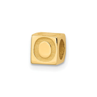 14K Yellow Gold Alphabet Bead Letter O Charm