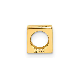 14K Yellow Gold Alphabet Bead Letter P Charm