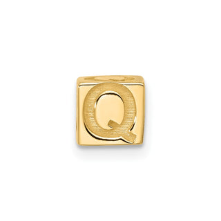 14K Yellow Gold Alphabet Bead Letter Q Charm