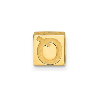 14K Yellow Gold Alphabet Bead Letter Q Charm