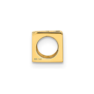 14K Yellow Gold Alphabet Bead Letter R Charm