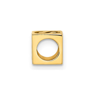 14K Yellow Gold Alphabet Bead Letter S Charm