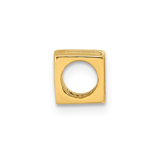 14K Yellow Gold Alphabet Bead Letter U Charm