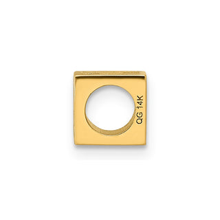 14K Yellow Gold Alphabet Bead Letter W Charm