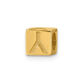 14K Yellow Gold Alphabet Bead Letter Y Charm