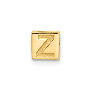 14K Yellow Gold Alphabet Bead Letter Z Charm