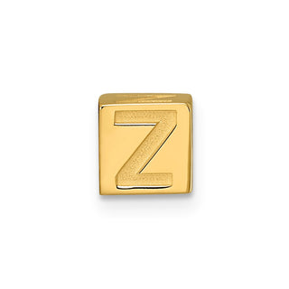 14K Yellow Gold Alphabet Bead Letter Z Charm