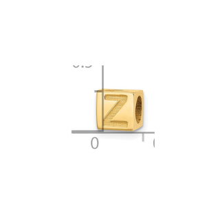 14K Yellow Gold Alphabet Bead Letter Z Charm