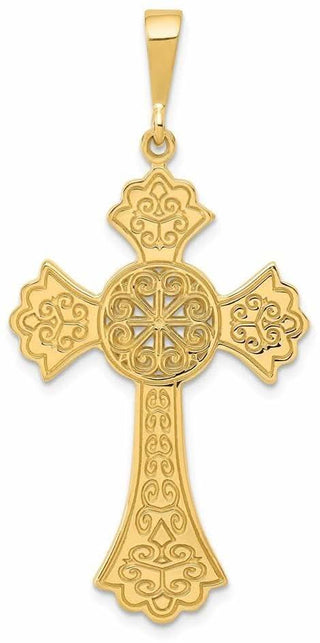 14k Yellow Gold Celtic Cross Pendant C1936