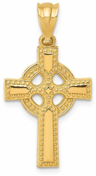 14k Yellow Gold Celtic Cross Pendant C1940